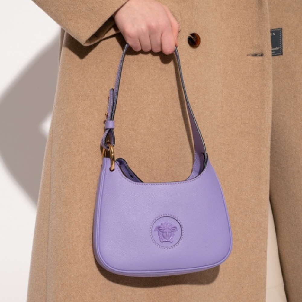 New Versace Medusa Logo Lavender Shoulder Bag